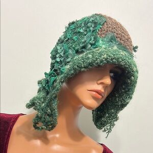 Green and Brown Women's Accessory Hat